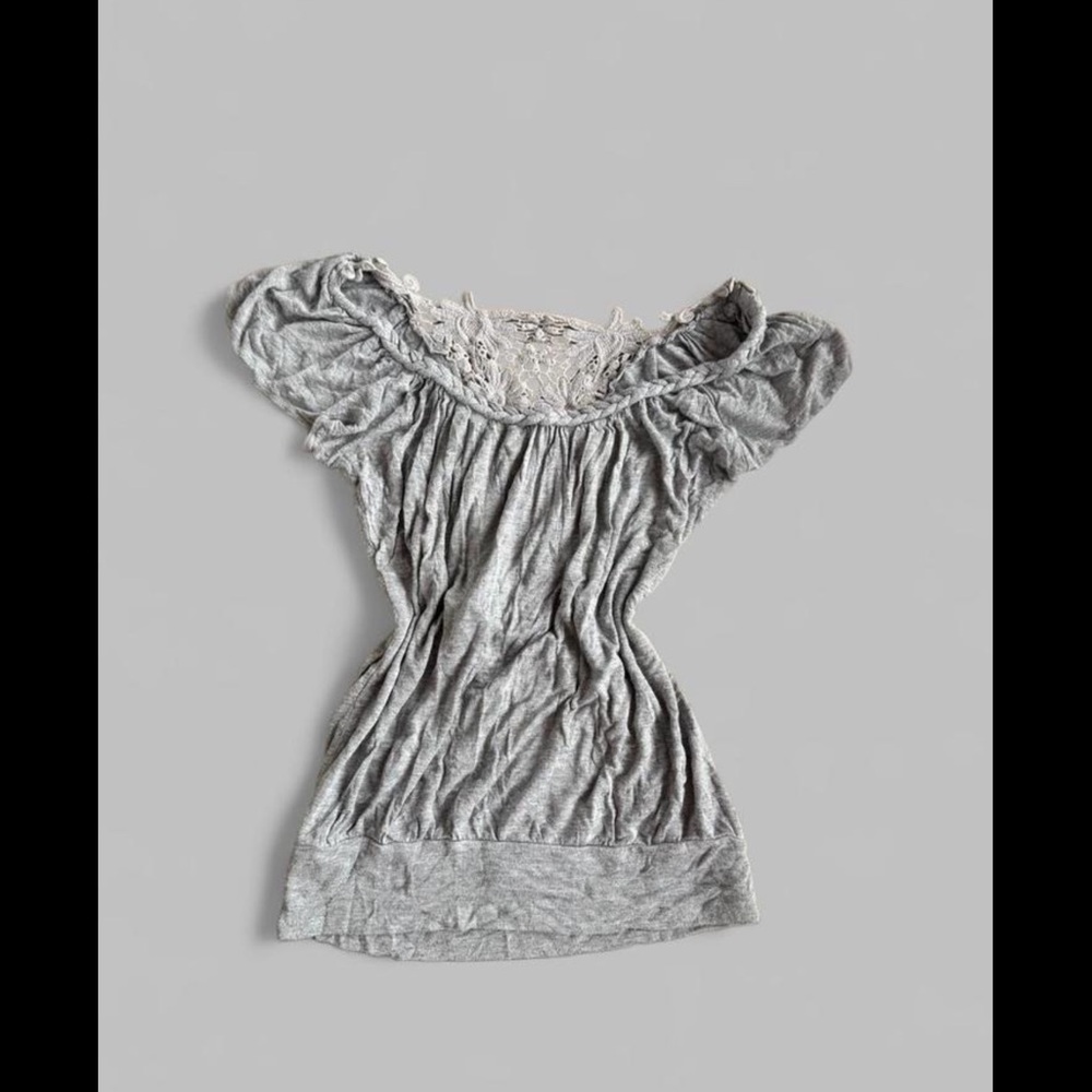 American Dream Gray Lace top